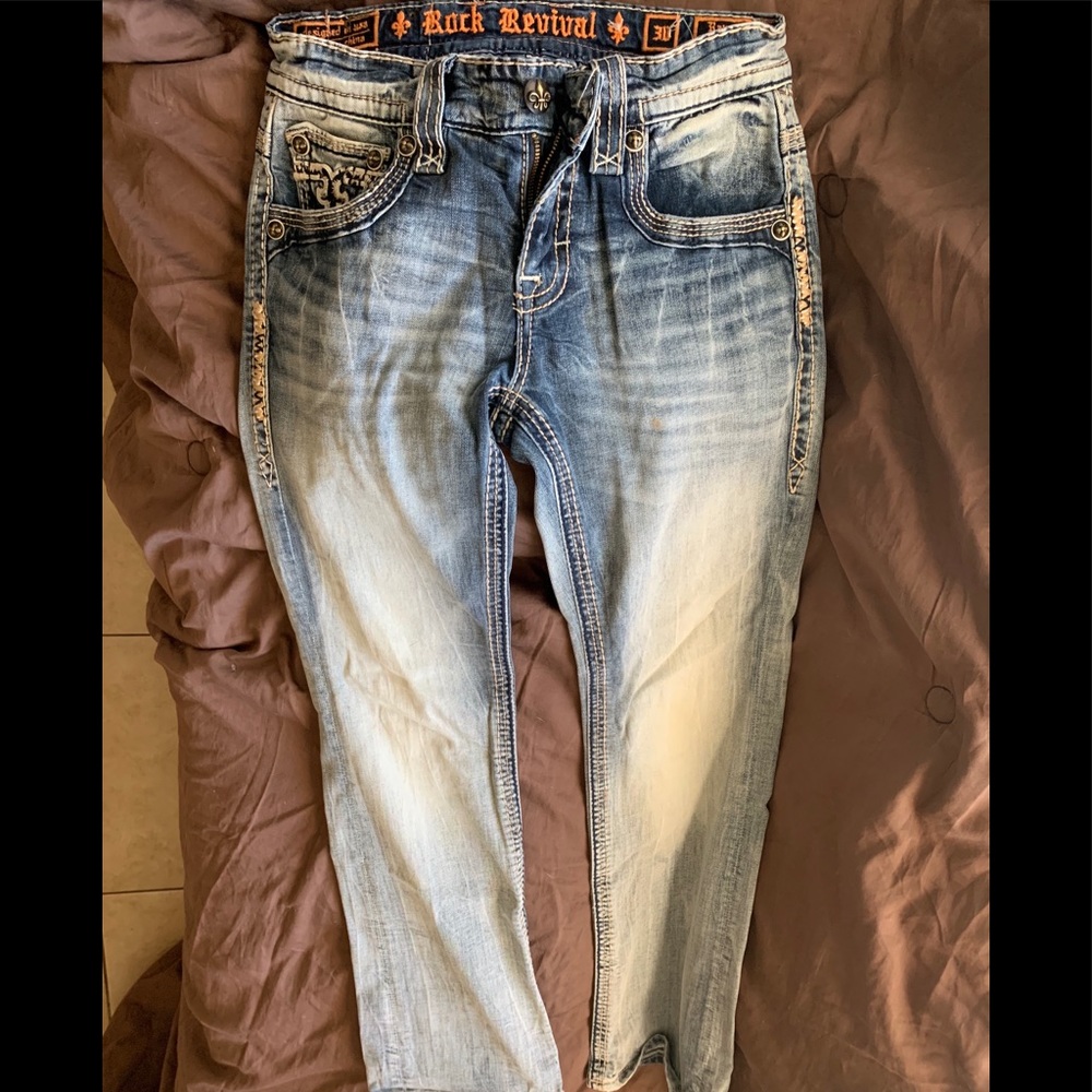 30x32 men’s Rock Revival Rayan slim bootcut jeans